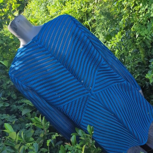 Chico's Travelers Collection Ladies Stylish See-Tru Blue Travelers Coat/Cardigan - Picture 12 of 17